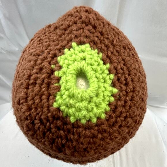 Handmade Cap Hat Crochet Brown 7 x 11" child or adult NWOT - Picture 5 of 6